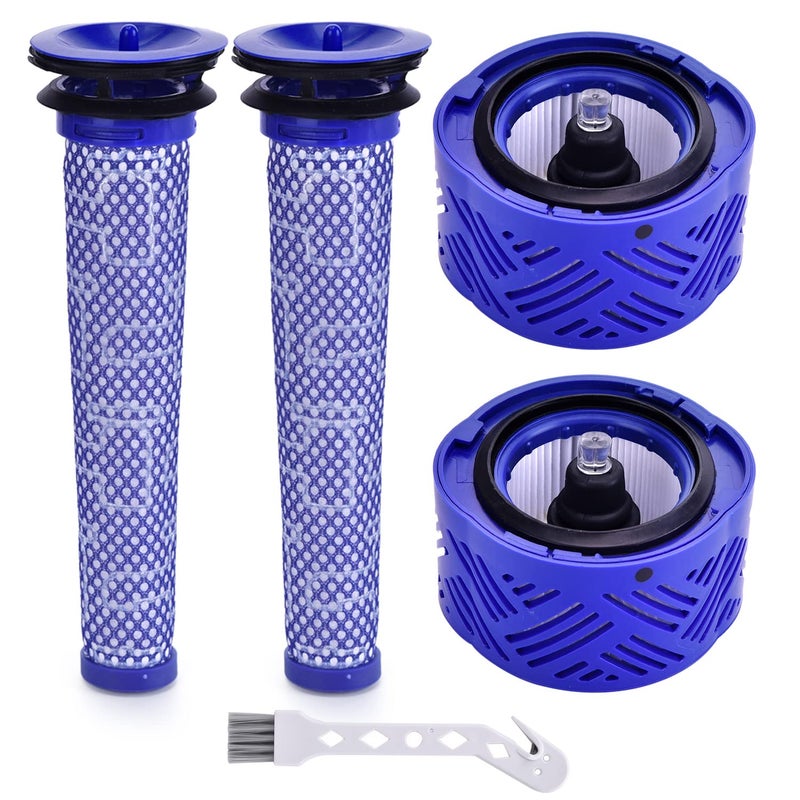 Leadaybetter V6 Filters Replacement for Dyson Absolute Total Clean Cordless Stick Vacuum, 2 Pack Post HEPA and Pre Filter Replacements, Compare to Part # 966741-01 & 965661-01 - Image 1